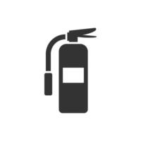 Extinguisher icon in flat style. Fire protection vector illustration on white isolated background. Emergency business concept.