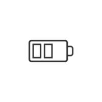 Battery charge icon in flat style. Power level vector illustration on white isolated background. Lithium accumulator business concept.