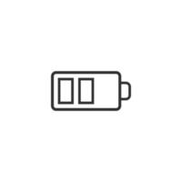 Battery charge icon in flat style. Power level vector illustration on white isolated background. Lithium accumulator business concept.