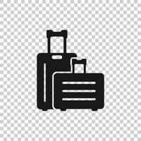 icono de bolsa de viaje en estilo plano. Ilustración de vector de equipaje sobre fondo blanco aislado. concepto de negocio de equipaje.