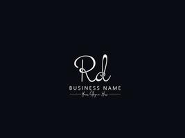 Typography Rd Signature Lo, Initial Rd Logo Letter Vector