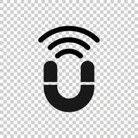 Magnet icon in flat style. Attract vector illustration on white isolated background. Electromagnetic business concept.