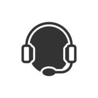 Helpdesk icon in flat style. Headphone vector illustration on white isolated background. Chat operator business concept.