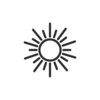 Sun icon in flat style. Sunlight sign vector illustration on white isolated background. Daylight business concept.