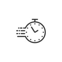 Clock icon in flat style. Watch vector illustration on white isolated background. Timer business concept.