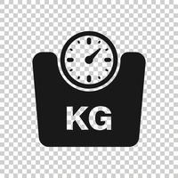 Scale icon in flat style. Balance vector illustration on white isolated background. Comparison business concept.