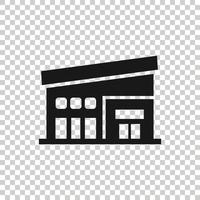 icono de centro comercial en estilo plano. almacenar ilustración vectorial sobre fondo blanco aislado. concepto de negocio de tienda. vector