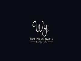 Luxury Wy Logo Image, Unique Wy Signature Logo Letter Vector Stock