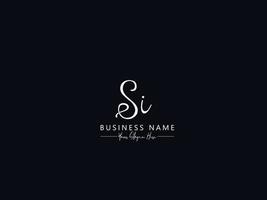 Minimal Si Signature Logo, Unique si Letter Logo Template vector