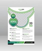 Paper style Protect the World Environment vertical Poster Nature Flyer template vector