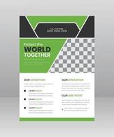 Save the World Nature Flyer template with Photo vector