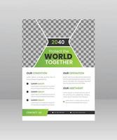 Save the World Nature Flyer template with Photo vector