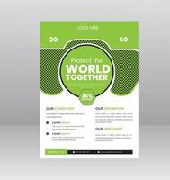 Save the World Nature Flyer template with Photo vector