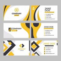 Flat Black and Yellow Curves Business Card Template vector