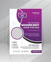 Modern Home for Sale Flyer template with Photo vector