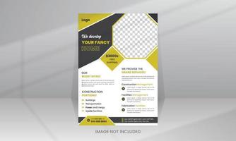 Home Development Construction Flyer template with photo vector