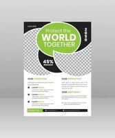 Save the World Nature Flyer template with Photo vector