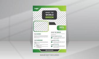 Nature Green World Flyer template with Photo vector