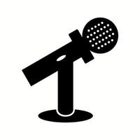 Unique Mic ON Stand Vector Glyph Icon