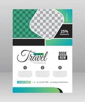 Travel and tour sale flyer template with photo for agency vector