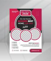 Modern Home Sale Flyer template with Photo vector