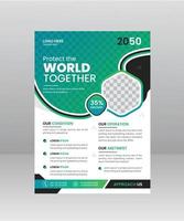 Paper style Protect the World Environment vertical Poster Nature Flyer template vector