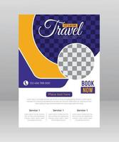 Business flyer design and brochure cover page template for travel agency vector