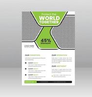 Save the World Nature Flyer template with Photo vector