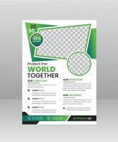 Paper style Protect the World Environment vertical Poster Nature Flyer template vector