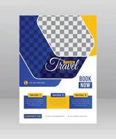 Business flyer design and brochure cover page template for travel agency vector