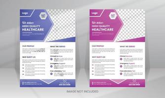 Healthcare Medical Flyer template with Photo Space vector