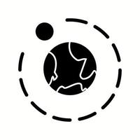 Unique Moons Orbiting Earth Vector Glyph Icon