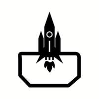 Unique Space Shuttle II Vector Glyph Icon