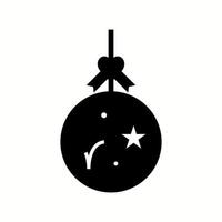 icono de glifo de vector de bola de navidad único