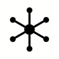 Unique Molecular Structure II Vector Glyph Icon