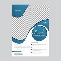 Business flyer design and brochure cover page template for travel agency vector