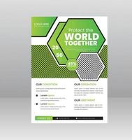 Save the World Nature Flyer template with Photo vector