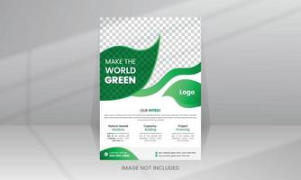 estilo de papel proteger el medio ambiente mundial cartel vertical plantilla de volante de naturaleza vector