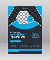 Modern Home for Sale Flyer template with Photo vector