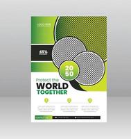 Save the World Nature Flyer template with Photo vector