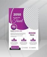 Business flyer design and brochure cover page template for travel agency vector