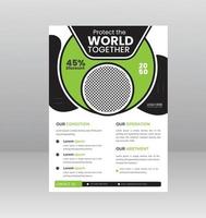 Save the World Nature Flyer template with Photo vector