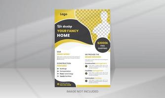 Home Development Construction Flyer template with photo vector