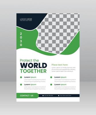 Save the World Nature Flyer template with Photo