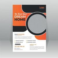 Build Home Flyer template for Construction Company vector