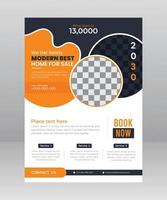 Modern Home for Sale Flyer template with Photo vector