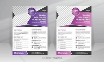 Healthcare Medical Flyer template with Photo Space vector