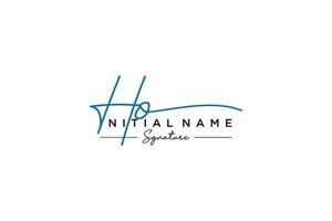 Initial HO signature logo template vector. Hand drawn Calligraphy lettering Vector illustration.