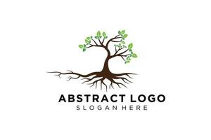 Green tree logo design natural and abstract leaf. vector