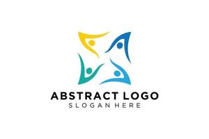 colección de logotipos de personas y familias abstractas vectoriales, iconos de personas, plantilla de logotipo de salud, símbolo de cuidado. vector